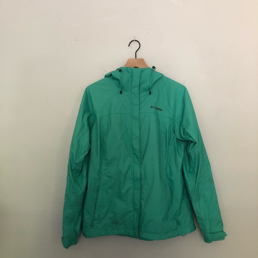 Columbia Mint Green Rain Jacket